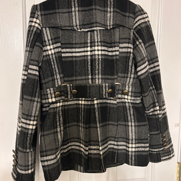 Hydraulic Stylish Black Plaid Women's Coat Medium EUC - Picture 7 of 16